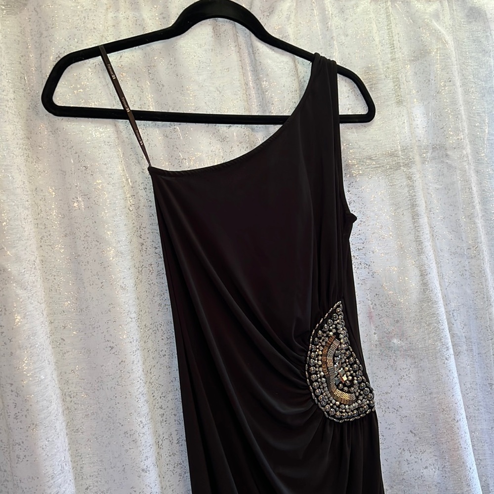 One shoulder little black dress w/ side design